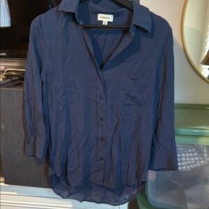 L'Agence Blue 3/4 slv collared blouse EUC